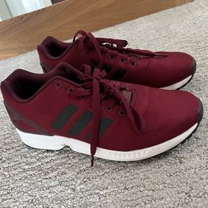 ADIDAS ZX FLUX TRAINERS BURGUNDY/BLACK